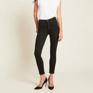 Veronica Beard Women's Debbie Skinny high rise ankle crop Jeans Raven Black 27/4